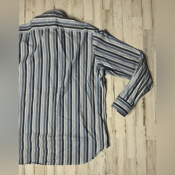 Tailorbyrd Mens Dress Shirt XL Flip Cuff Long Sleeve Black/white Button Up - Picture 13 of 14